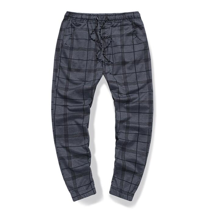 Plaid Pants Men Fashion Hip Hop Joggers Streetwear Sweatpants For Harem Casual Stripe Trousers Checked Men's