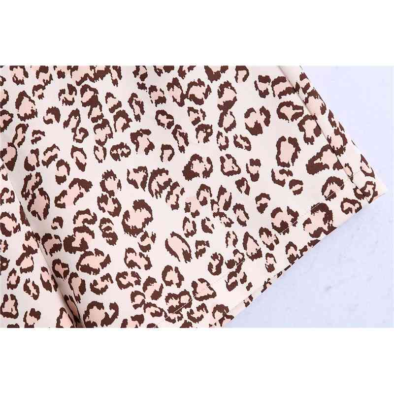 Streetwear Women Leopard Print Shorts Summer Fashion Ladies Khaki High Waist Zipper Causal Female Chic Clothes 210430