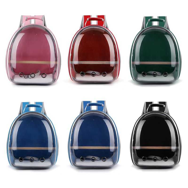 Pet Parrot Bird Travel Bag Space Capsule Transparent Backpack Breathable 360 degrees Sightseeing 210916