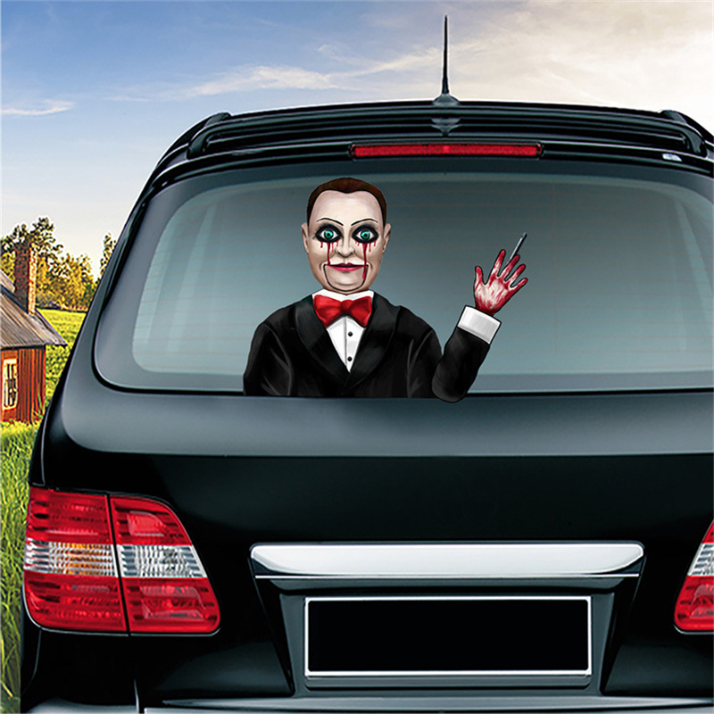 Universal Reusable Vehicle Dark Knight Stickers Horrible Skull Jason Killer Billy Sticker Graffiti Decals For Rear Windshield Wiper Auto Decoration Re
