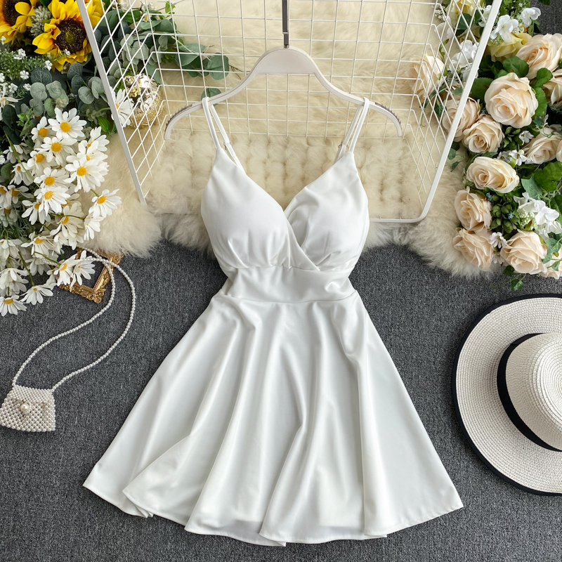 2021women a-line dress v-neck spaghetti strap backless mini dresses soild color vestidos slim trend 2021 high waist for party, Black;gray
2021women a-line dress v-neck spaghetti strap backless mini dresses soild color vestidos slim trend 2021 high waist for party, Black;gray