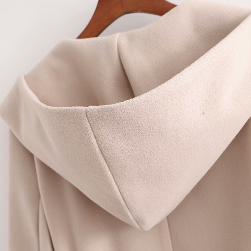 Casual Woman Oversized Sashes Hooded Woolen Coat Fashion Ladies Autumn Loose Camel Outwear Female Elegant Warm Jacket 210515