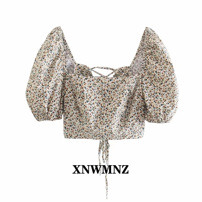 Women Blouse Floral Crop Top Woman Summer Crossed Tied Backless Sexy Elegant Short Puff Sleeve Fashion Blouses 210520, Multi
Women Blouse Floral Crop Top Woman Summer Crossed Tied Backless Sexy Elegant Short Puff Sleeve Fashion Blouses 210520, Multi