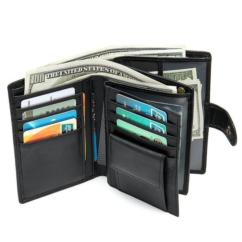 Men's Classic Portofino Mini Wallet in Premium Leather with Built-in Passport Slot