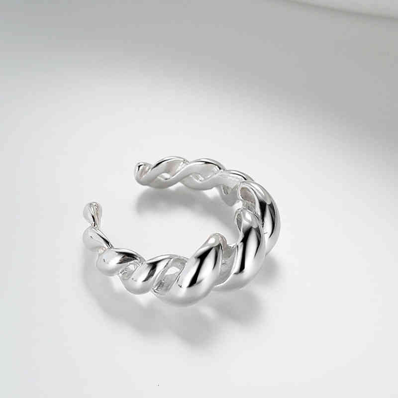 Korean Double-layer 925 Pure Silver Rope Twist Ring, Simple and Luxurious Punk Ring