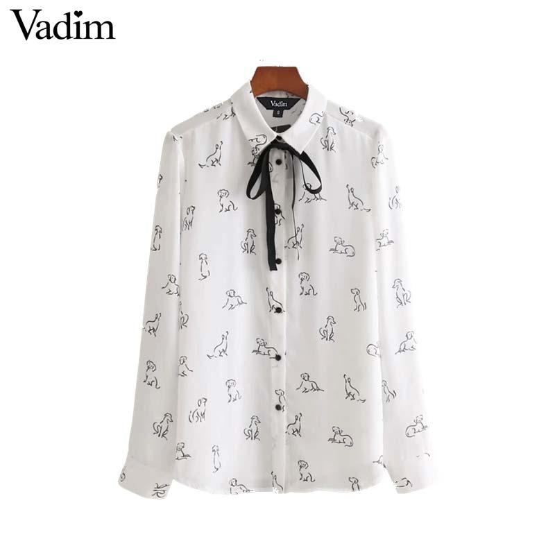 Women's Blouses & Shirts Vadim Women Cute Dog Pattern Chiffon Shirt Bow Tie Long Sleeve Pleated Blouse Ladies Sweet Streetwear Spring Tops B, White
Women's Blouses & Shirts Vadim Women Cute Dog Pattern Chiffon Shirt Bow Tie Long Sleeve Pleated Blouse Ladies Sweet Streetwear Spring Tops B, White