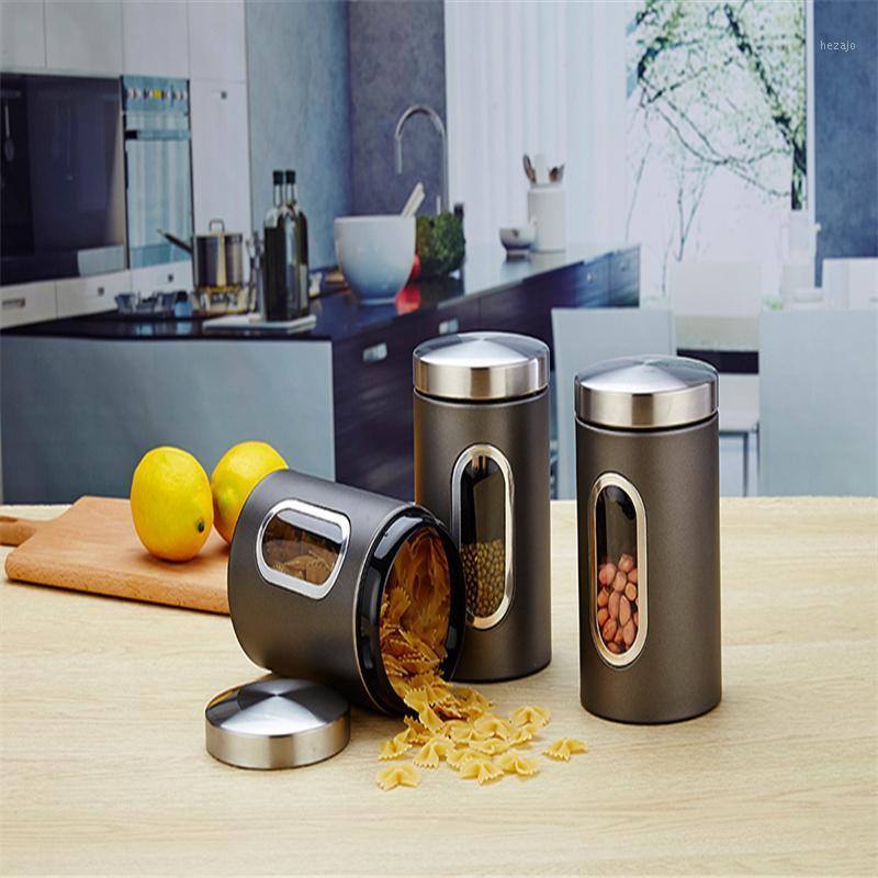 Storage Bottles & Jars Luxury Stainless Steel Food Box Clear Container Set With Pour Lids Kitchen Dried Grains Tank 3pcs
Storage Bottles & Jars Luxury Stainless Steel Food Box Clear Container Set With Pour Lids Kitchen Dried Grains Tank 3pcs