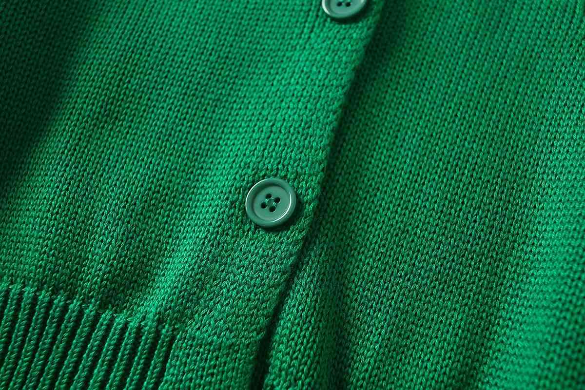 Cardigan Women's coat Winter Autumn Knitted Sweater V-neck Loose Cherry Embroidered knitted cardigan Jacket 210508