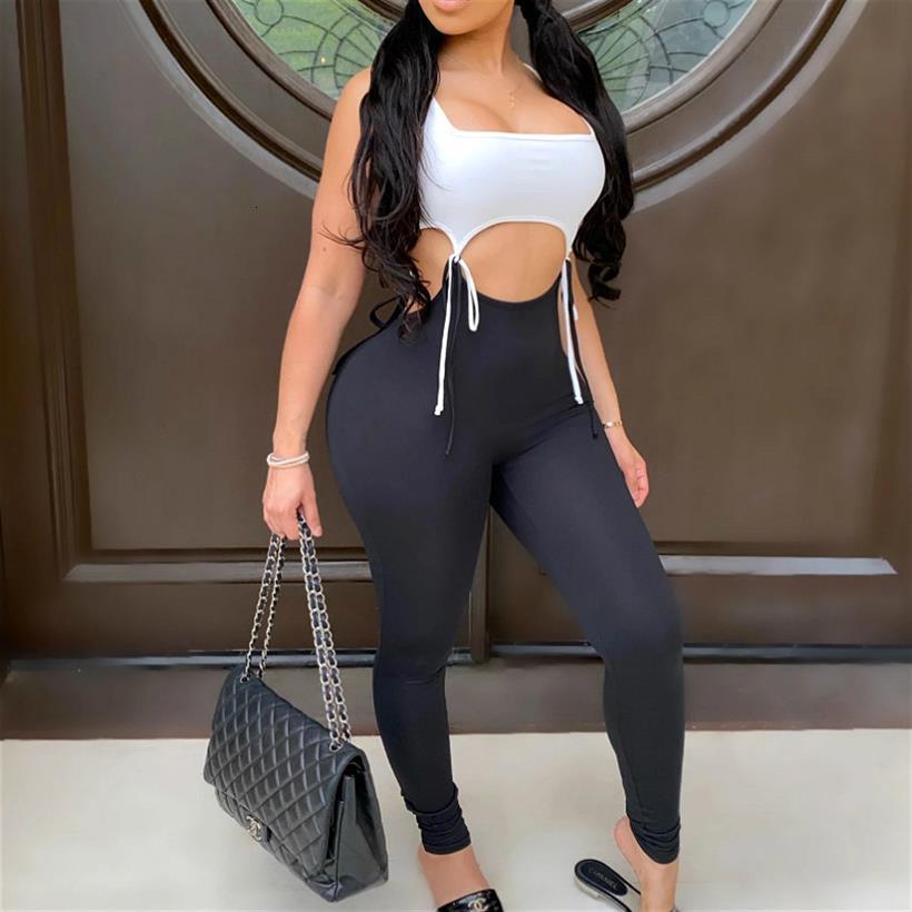 bodycon summer sleeveless womens rompers patchwork waist long playsuit trousers, Black;white
bodycon summer sleeveless womens rompers patchwork waist long playsuit trousers, Black;white