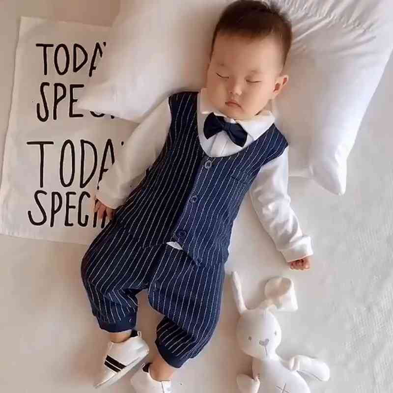 Children's suit Newborn Baby Boy Clothes Gentleman Suit Tuxedo Romper Jumpsuit Overalls Infant Outfit with Bow Tie Baptism Costume, 35
Children's suit Newborn Baby Boy Clothes Gentleman Suit Tuxedo Romper Jumpsuit Overalls Infant Outfit with Bow Tie Baptism Costume, 35