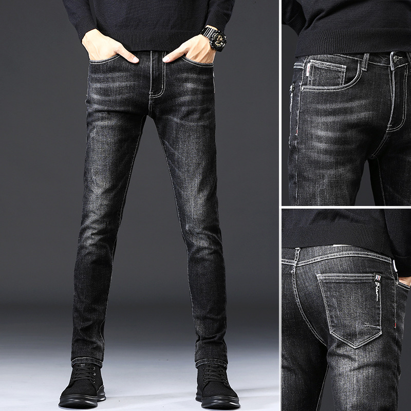 men's t shirts 2021 spring and autumn four seasons slim leggings korean fashion youth jeans long pants men, White;black
men's t shirts 2021 spring and autumn four seasons slim leggings korean fashion youth jeans long pants men, White;black