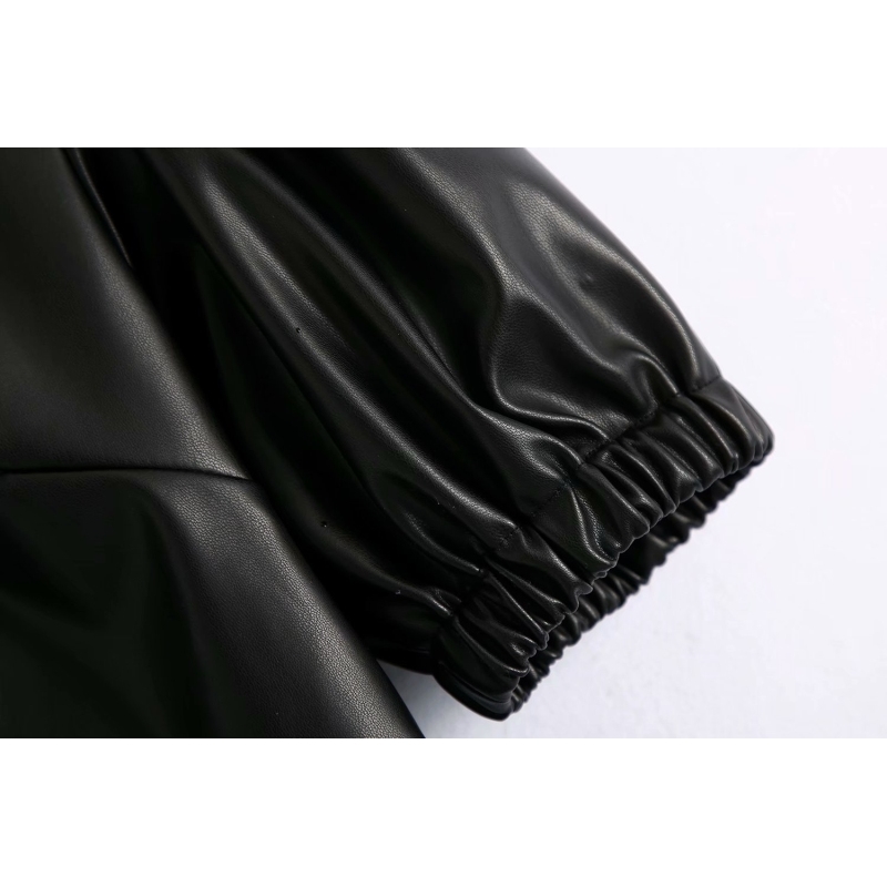 Fashion Women PU Leather Mini Dress Autumn Cool Button-fly Ladies es Black Casual Female Sexy Girls Chic 210430