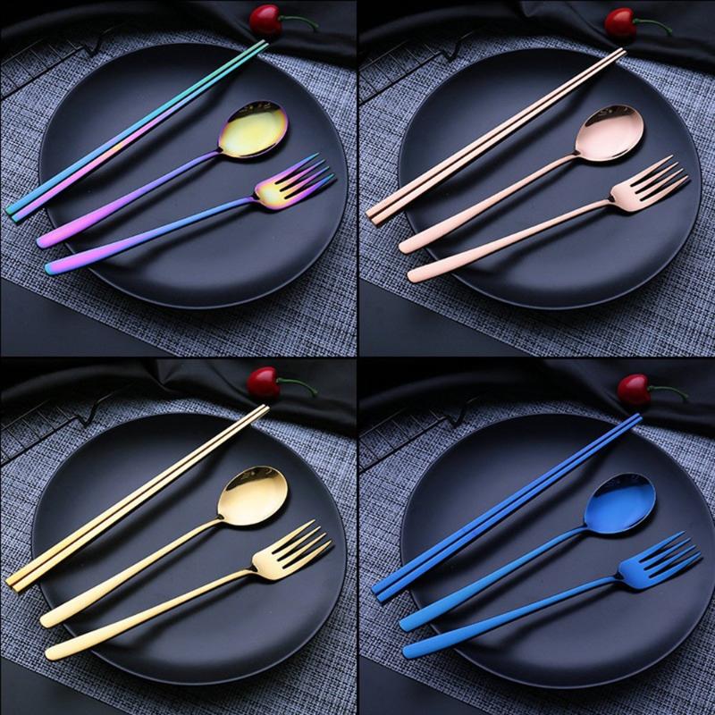 Dinnerware Sets Portable Stainless Steel 304 Spoon Chopsticks Fork Set Korean Style Eco Friendly Kitchen Tableware Accessories
Dinnerware Sets Portable Stainless Steel 304 Spoon Chopsticks Fork Set Korean Style Eco Friendly Kitchen Tableware Accessories