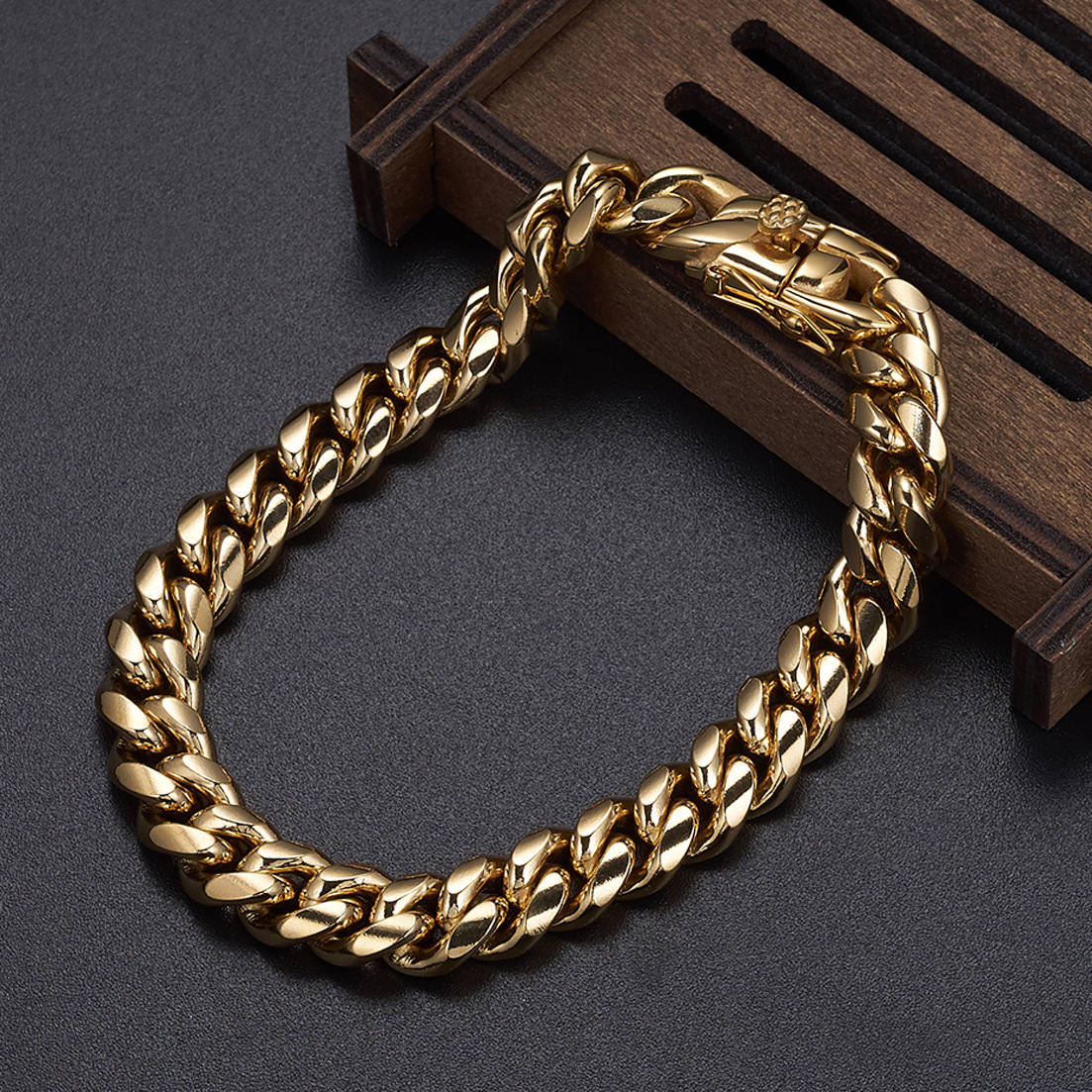 Gold Miami Cuban Link Chain Necklace Men Hip Hop Solid Stainless Steel Jewelry Necklaces