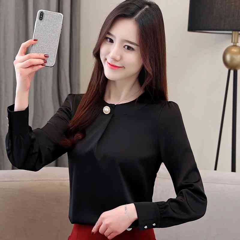 fashion womens tops and blouses chiffon shirt long sleeve shirts female office blusas 1875 50 210506