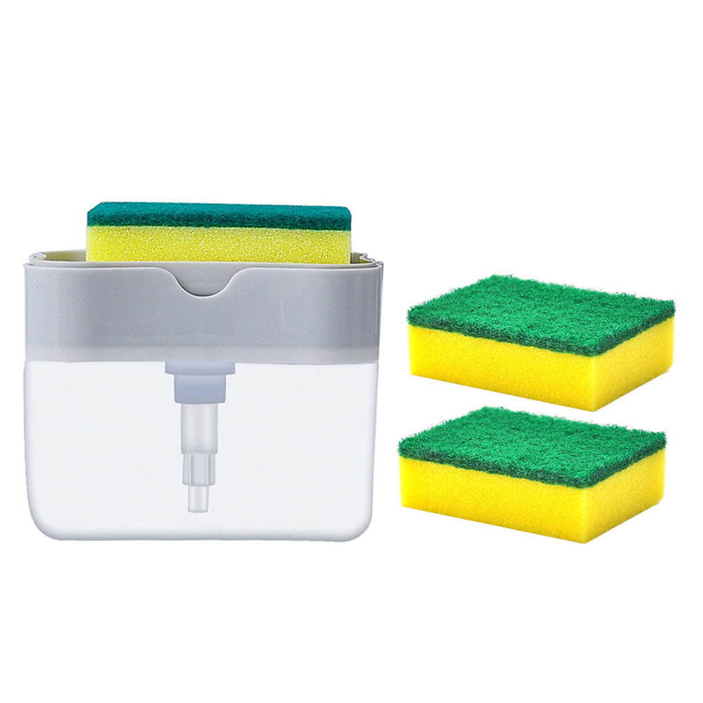Cocina accesorio 2-in-1sponge press rack by hand soap box kitchen wall-mounted soap dispenser washing pillow dishwasher soap box