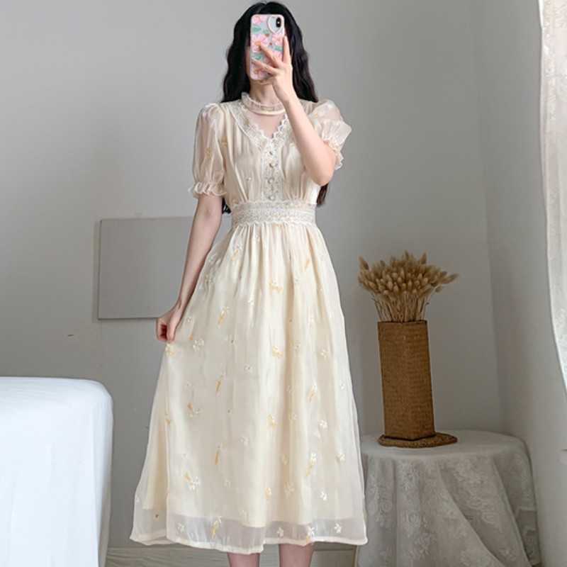 Women Retro Embroidery Floral Fairy Dress Vestido Summer Elegant Chiffon Short Sleeve High Waist Party Dresses Femme 210526, Photo color
Women Retro Embroidery Floral Fairy Dress Vestido Summer Elegant Chiffon Short Sleeve High Waist Party Dresses Femme 210526, Photo color