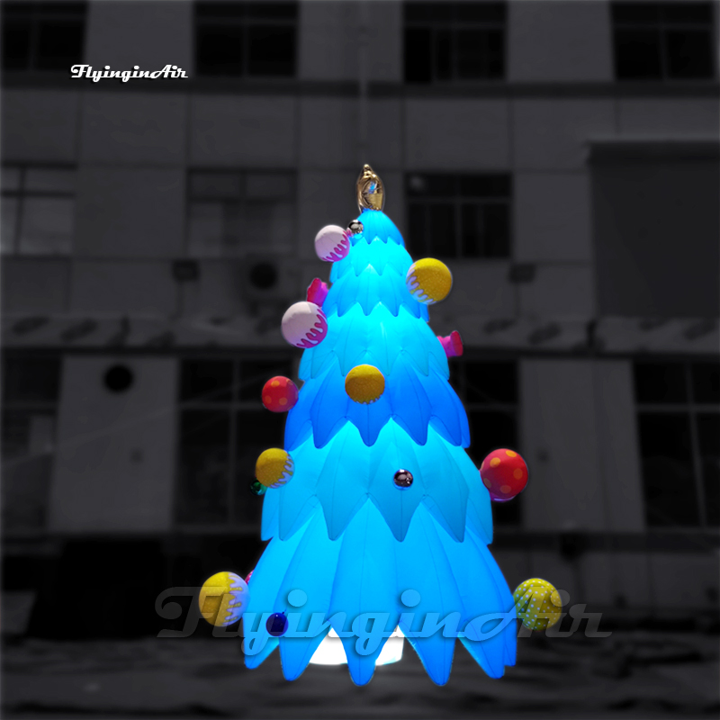 Outdoor Christmas Decorations Advertising Inflatable Xmas Tree 7m Height Simulated Air Blown Evergreen Tree With LED Light For New Year