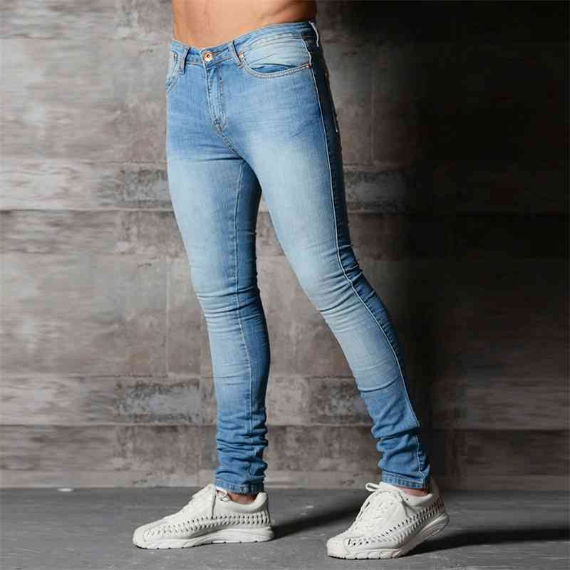 Skinny Jeans Men Black Streetwear Classic Hip Hop Stretch Jeans Slim Fit Fashion Biker Style Tight Drop Jeans male pants S913