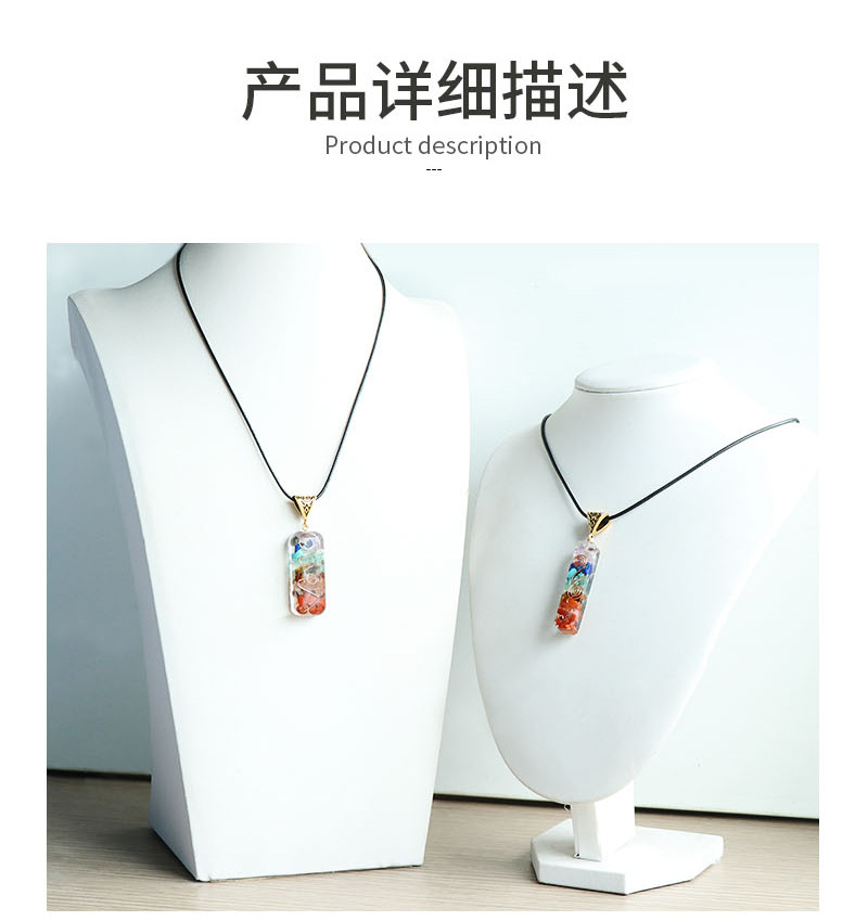 Retro Reiki Healing Chips Stone Natural Crystal semi-precious stone lithotripsy Meditation Seven chakra pendant Pendulum necklace for women men jewelr