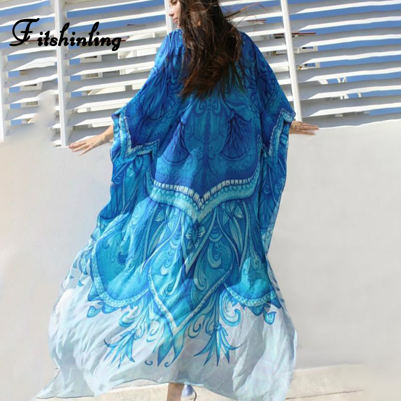Fitshinling Large Size Cape Swimwear Wrap Beach Dress Boho Print Batwing Sleeve Maxi Dresses Women 2021 Summer Robe Pareos Sale
Fitshinling Large Size Cape Swimwear Wrap Beach Dress Boho Print Batwing Sleeve Maxi Dresses Women 2021 Summer Robe Pareos Sale