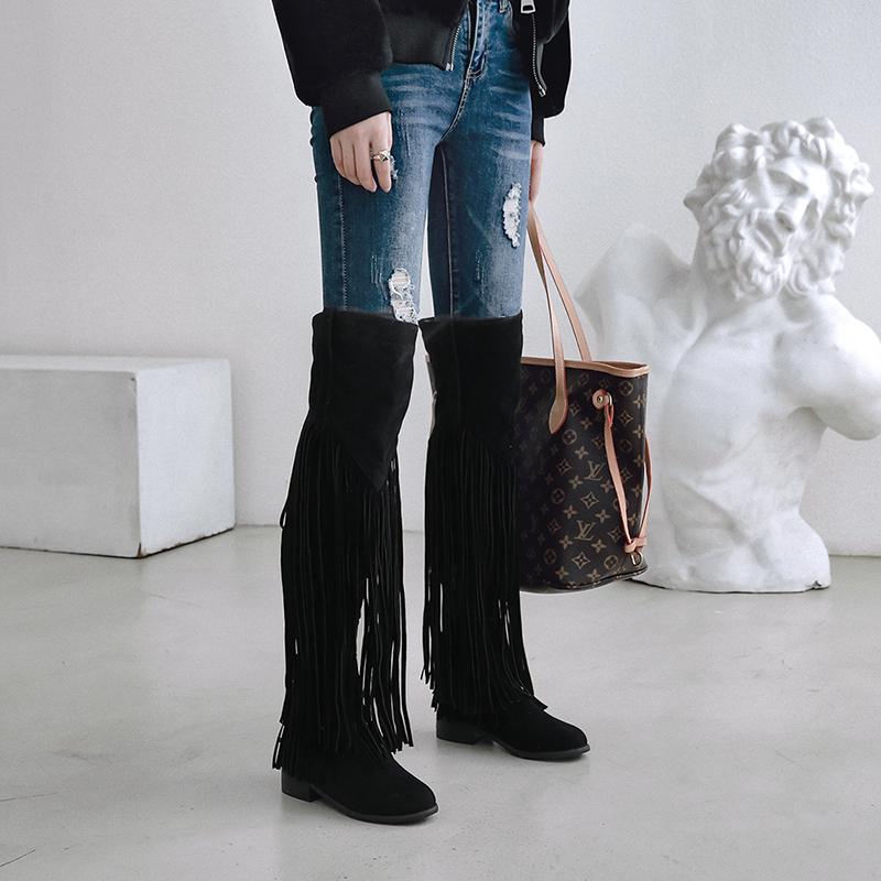 Arrivals Modern Boots Spring 2021 Sexy High Women's Over The Knee Flock Round Toe Med Heel Shoes Size 34-39, Black
Arrivals Modern Boots Spring 2021 Sexy High Women's Over The Knee Flock Round Toe Med Heel Shoes Size 34-39, Black