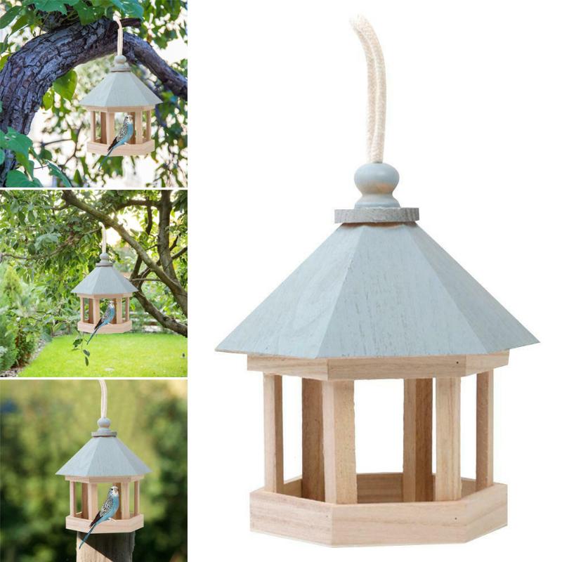Hanging Bird Feeder House Shaped Garden Outdoor Birdhouse Wooden Parrots Nest SMR88 Cages
Hanging Bird Feeder House Shaped Garden Outdoor Birdhouse Wooden Parrots Nest SMR88 Cages