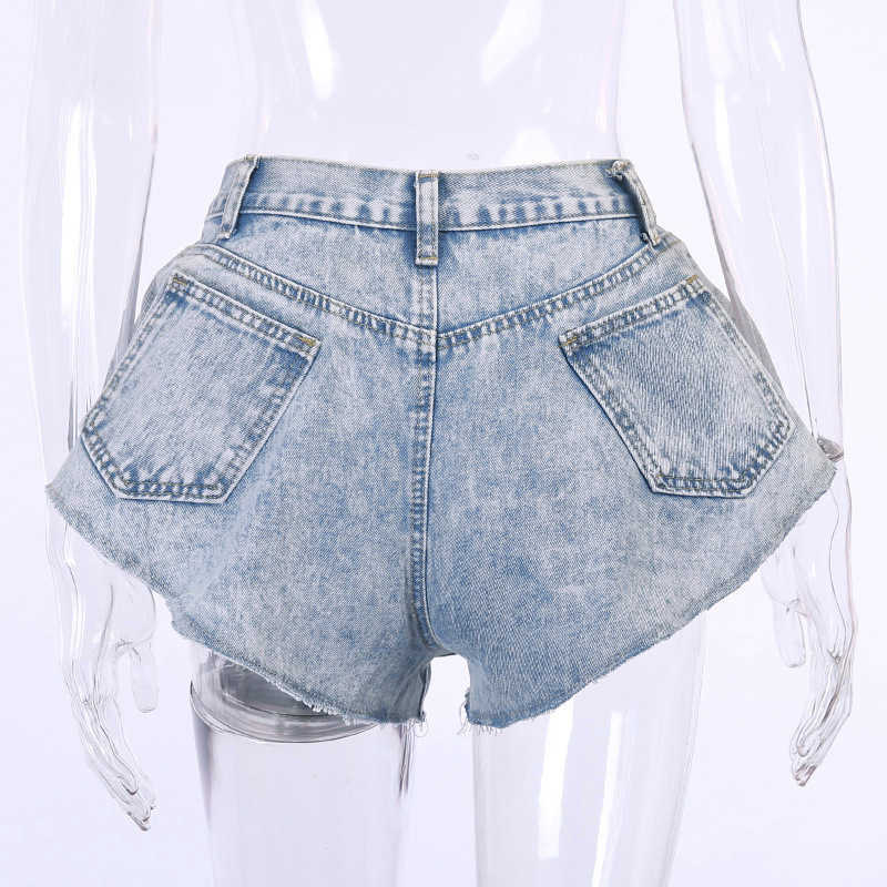 TWOTWINSTYLE Casual Denim Short For Women High Waist Patchwork Tassel Sexy Shorts Female Summer Fashionable Clothing Style 210611