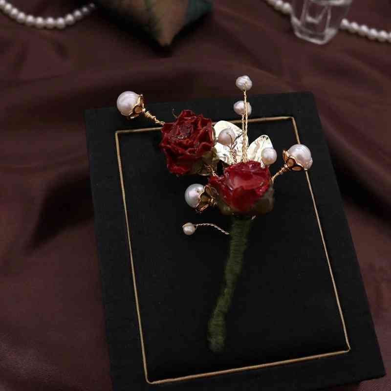 Brooch Female Design Sense Eternal Flower Pin Decoration Creativity Versatile Sen Sweater Coat Autumn and Winter