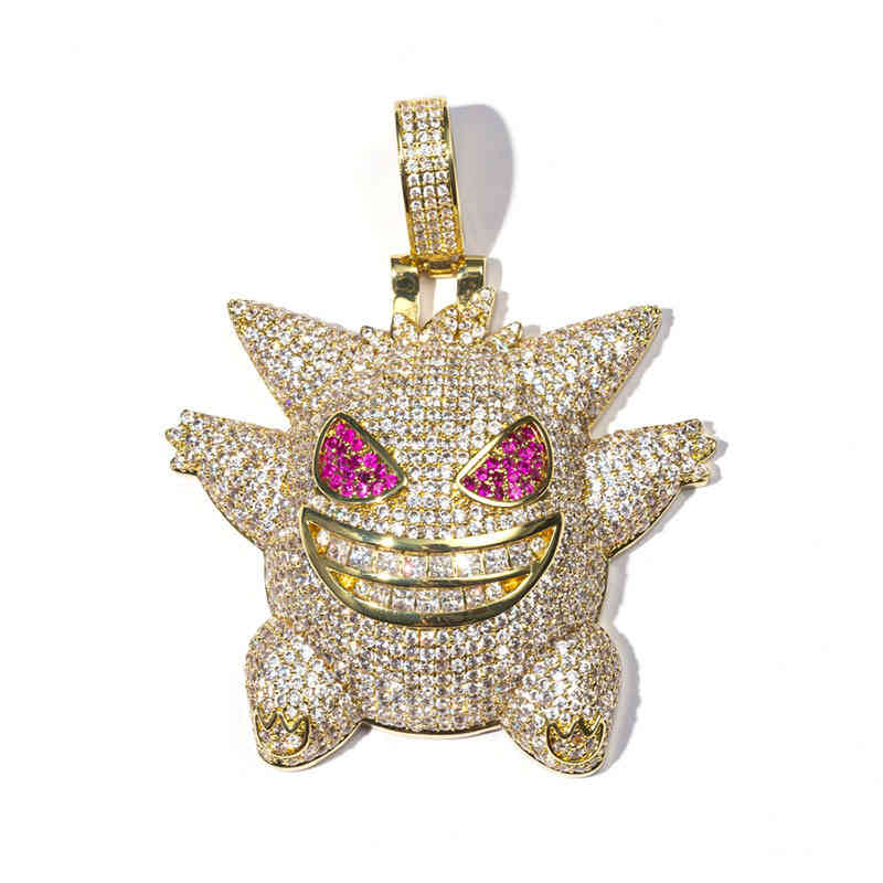 Hip Hop Jewelry Gengar Necklace New Arrival Pendant Cubic Zircon Copper Necklace Iced Out Chain Mens Gift
Hip Hop Jewelry Gengar Necklace New Arrival Pendant Cubic Zircon Copper Necklace Iced Out Chain Mens Gift