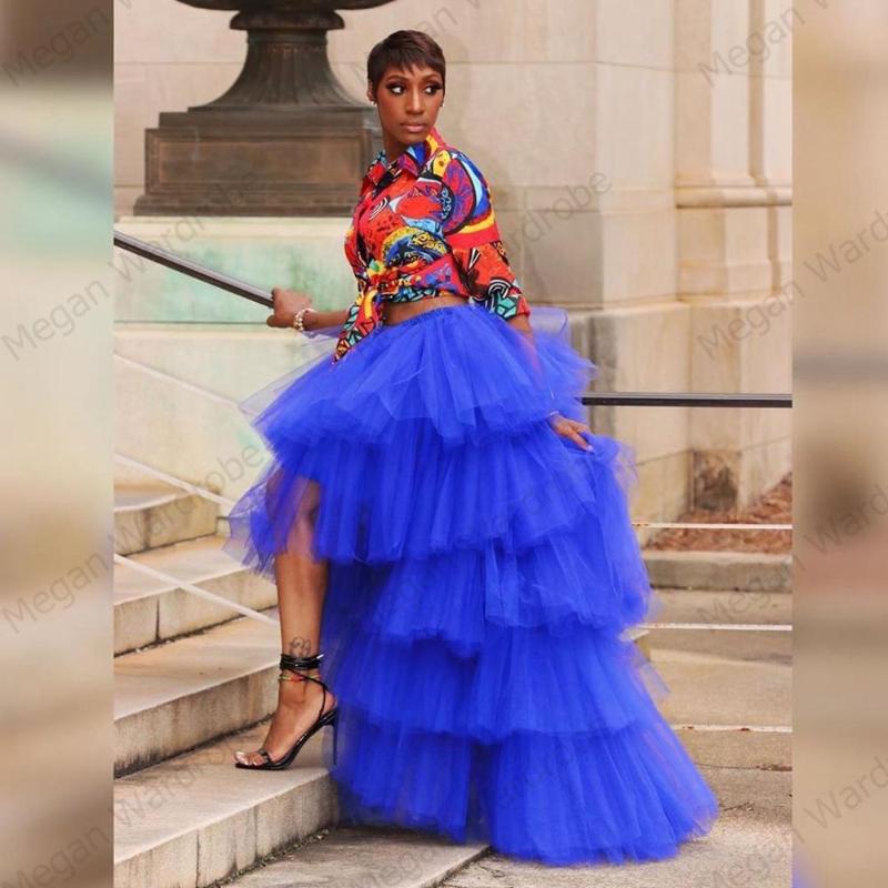 Skirts Tulle Bridal Wedding High Low Length Beach Birthday Party Maxi Women Plus Size Any Color
