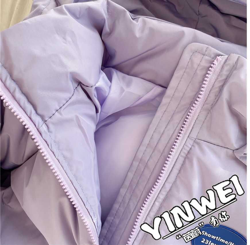 Winter Loose and Thickened Little Hooded Cotton Padded Jacket White Coat Women's Fashion Oversized Puffer Women 211011