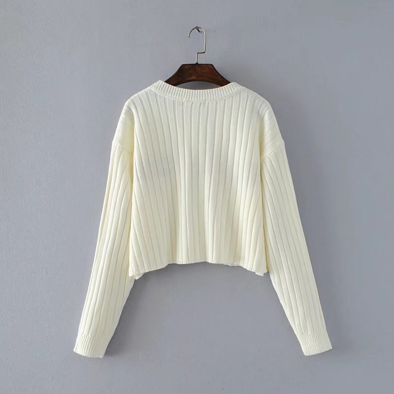 Women Drop Shoulder Block Striped Rib Jumper Loose Pullover Sweaters 210512