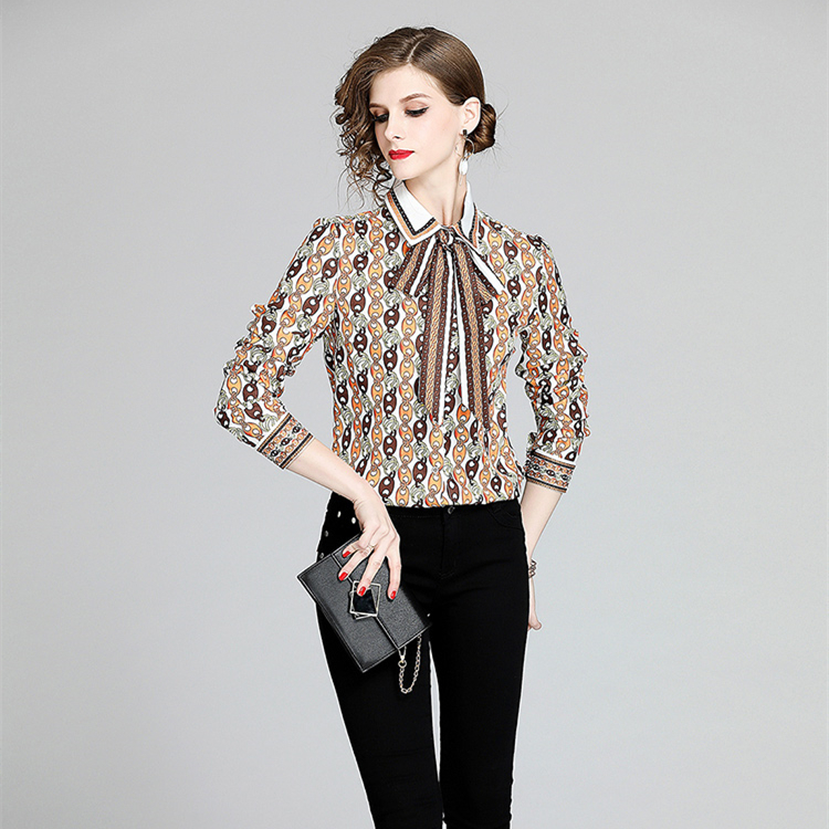 Luxury Designer Printed Elegant Bow Shirts 2022 Women Runway Button Shirt Casual Office Ladies Lapel Blouses Quality Beautiful Autumn Winter Plus Size Slim Tops, 05
Luxury Designer Printed Elegant Bow Shirts 2022 Women Runway Button Shirt Casual Office Ladies Lapel Blouses Quality Beautiful Autumn Winter Plus Size Slim Tops, 05