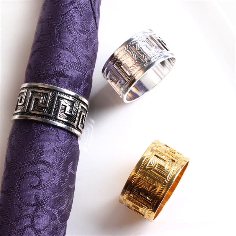 Laser Cut Gold Silver Napkin Ring Metal Napkin Holder