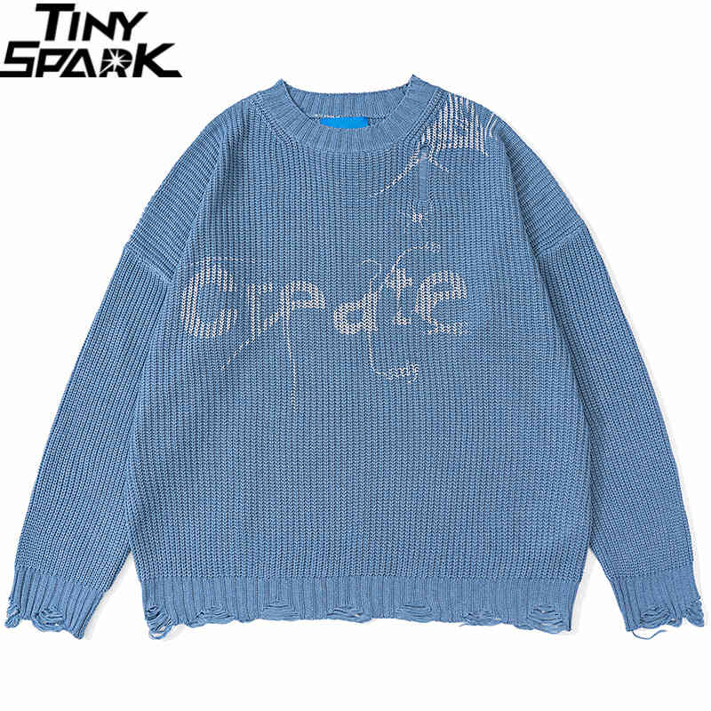 knitted hip hop streetwear harajuku spider letter print ripped pullover cotton casual 2021 men autumn sweater black blue
knitted hip hop streetwear harajuku spider letter print ripped pullover cotton casual 2021 men autumn sweater black blue