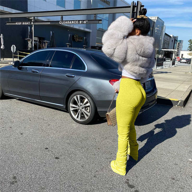 stacked pants sweatpants women stacked leggings joggers women flare ruched pants legging jogging femme Ladies women trousers 201228