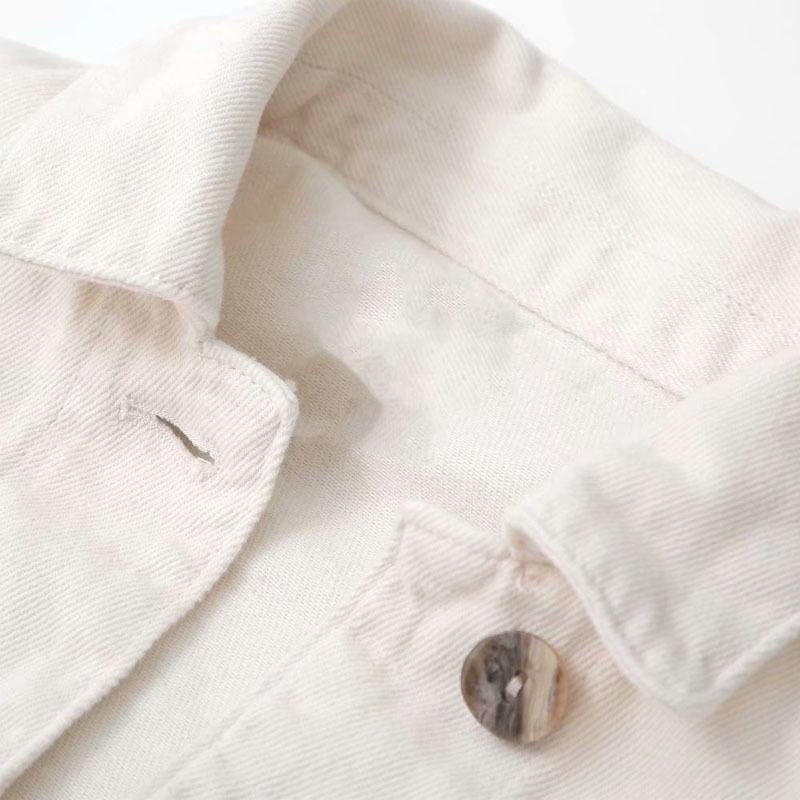 Harajuku Autumn Korean Version of The Solid Color Lapel Long-sleeved Denim Female Coat Single-breasted Chic Women's Jacket 210507