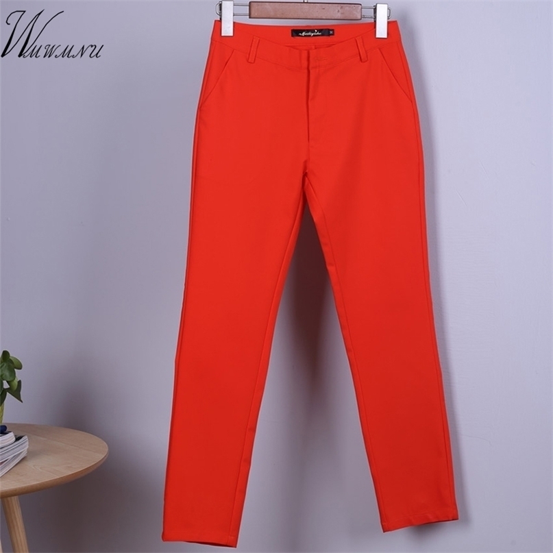 Women Autumn Cute 20 Candy Colors Pencil Pants Elegant Basic Stretch Plus Size Mom Leggings Fashion Casual Trousers 211115
