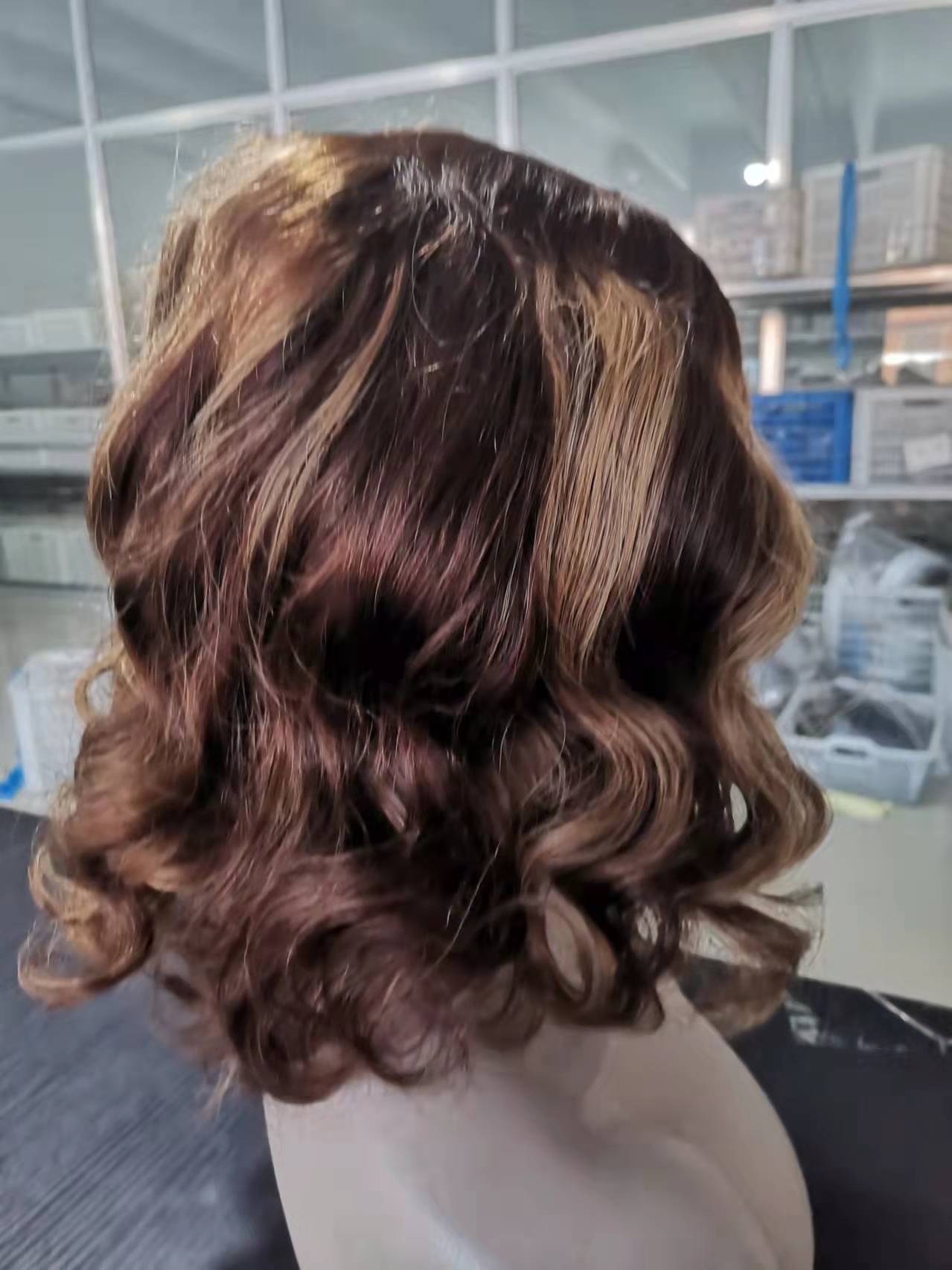 2022 New hot chestnut brown blonde highlight wavy bob u part wig human upart glueless brazilian hair wigs 150% 2x4" middle ushape 14inch