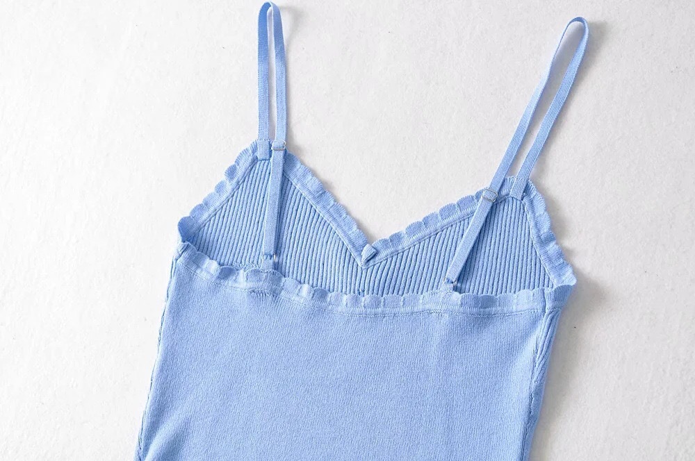 6 colors Sexy Wood ears V neck Bow Ribbed Knitted Camis Women Summer Stretch Tanks Retro Girl Slim Crop Top Short Tees 210429