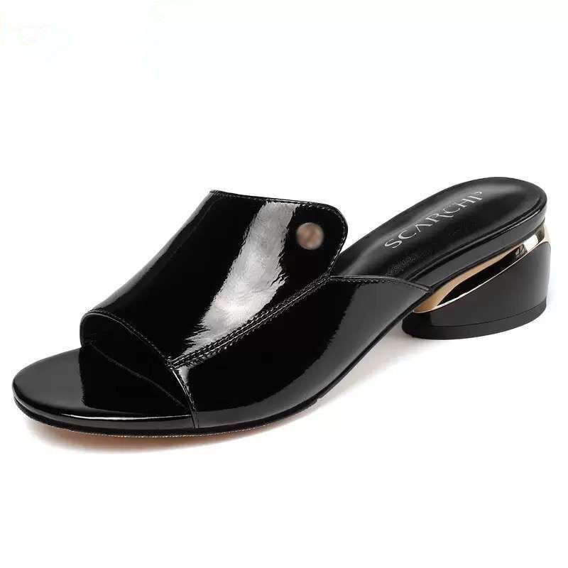 Slippers Comemore Red Sexy Pu Soft Patent Leather Sewing Low-heeled Summer Fashion Heels Slides Shoes Non-slip Sandals Plus Size, Blue
Slippers Comemore Red Sexy Pu Soft Patent Leather Sewing Low-heeled Summer Fashion Heels Slides Shoes Non-slip Sandals Plus Size, Blue