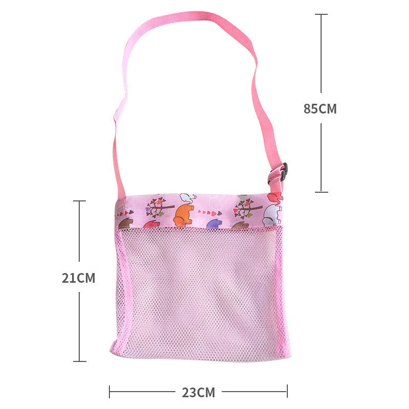 23x23cm Amazing Beach Mesh Bag Portable Kid's Oblique Backpack Children's Fun Pouch Toys Sea Shell Storage Supplies Seafront Comf