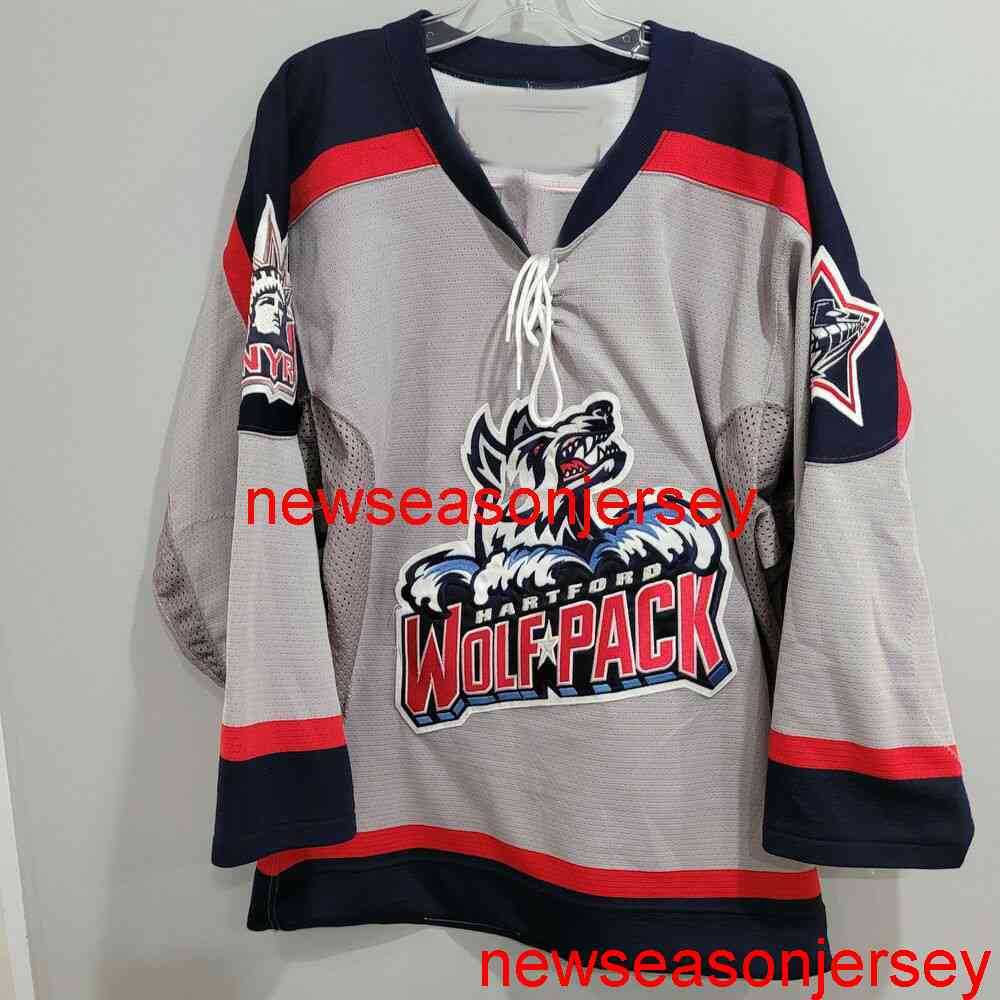 Stitched custom AHL Hartford Wolfpack Grey Jersey Rangers Any Number Name men women youth kid XS-6XL, Black
Stitched custom AHL Hartford Wolfpack Grey Jersey Rangers Any Number Name men women youth kid XS-6XL, Black