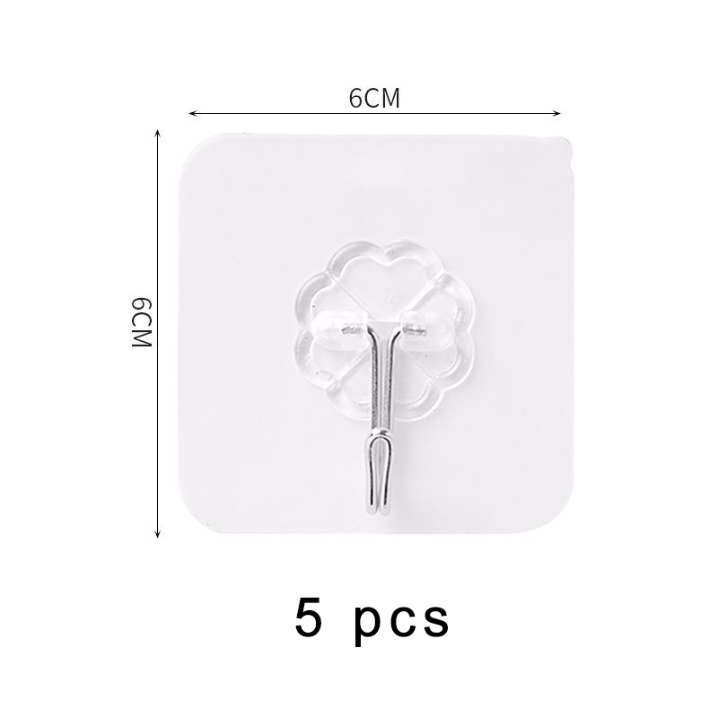 Seamless Hanging Hook Transparent Stainless Steel/PVC Oilproof Waterproof For Kitchen Bathroom Office Reusable Multi Purpose