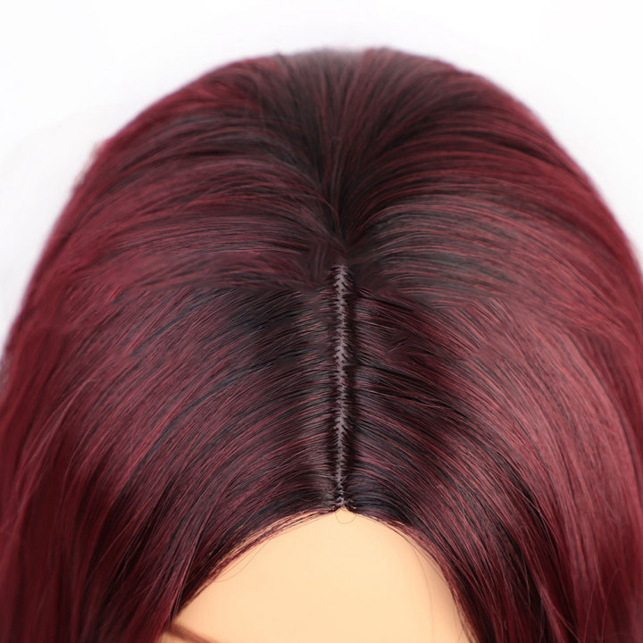 women wigs 24inch long curly gradient deep wave 2 color synthetic wig