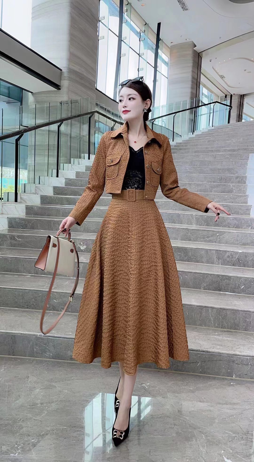 Elegant coat skirt suit, Customize