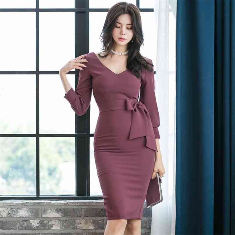 Autumn Sexy Women Dress Bodycon Solid Elegant Office Lady Vintage 3/4 Sleeve Bowtie Sash Knee Length Work Party 210603, As picture
Autumn Sexy Women Dress Bodycon Solid Elegant Office Lady Vintage 3/4 Sleeve Bowtie Sash Knee Length Work Party 210603, As picture