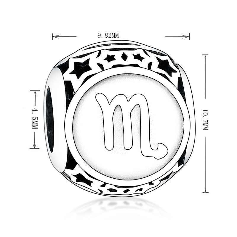 Fit Original Brand Charm Bracelet 925 Sterling Silver Hollow Star Round 12 Constellations Scorpio Aries Beads Making DIY Berloque