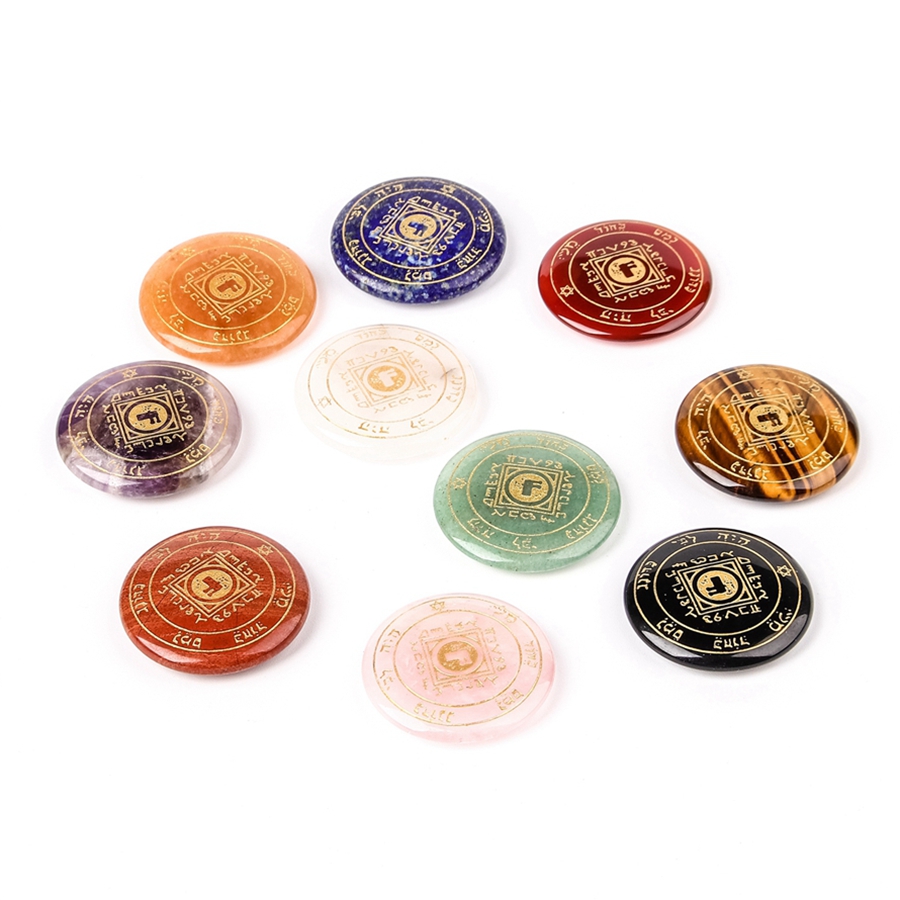 Natural Loose Gemstones Engrave Solomon Shield Series Amulet Pendant Reiki Symbols Heal Stone Ornament Ancient Jewish Religious Culture Crystal Jewelry 10pcs/set
Natural Loose Gemstones Engrave Solomon Shield Series Amulet Pendant Reiki Symbols Heal Stone Ornament Ancient Jewish Religious Culture Crystal Jewelry 10pcs/set